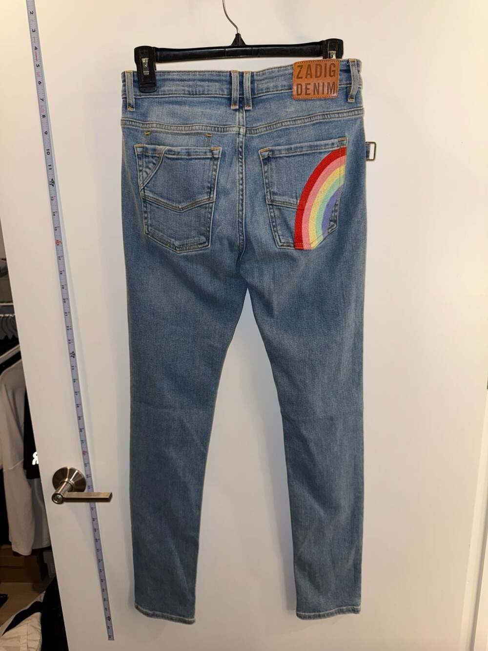 Zadig & Voltaire Davida Rainbow Embroidered Skinny Jeans Size 26